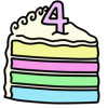 Fourth Birthday Cake Slice