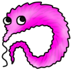 Pink Worm on String