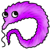 Purple Worm on String