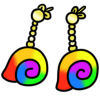 Rainbow Snailcat Shell Earrings